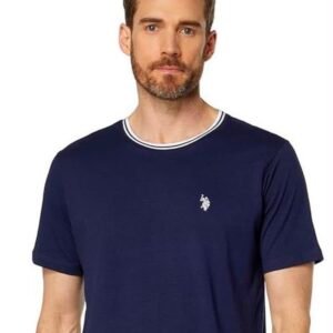 Camiseta azul marino U.S. Polo Assn. cuello ribeteado (Talla L)