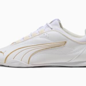 Tenis casuales blancos con detalles dorados Puma